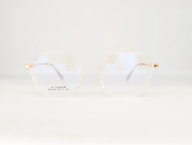 TR OVERSIZED EYEWEAR ( TRANSPARENT/GOLD ARMS) Q00156
