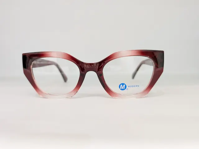 M.MODERN EYEGLASSES (BURGUNDY) Q00194
